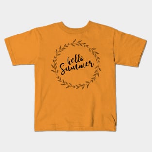 Hello Summer Simple Preppy Clothing Kids T-Shirt